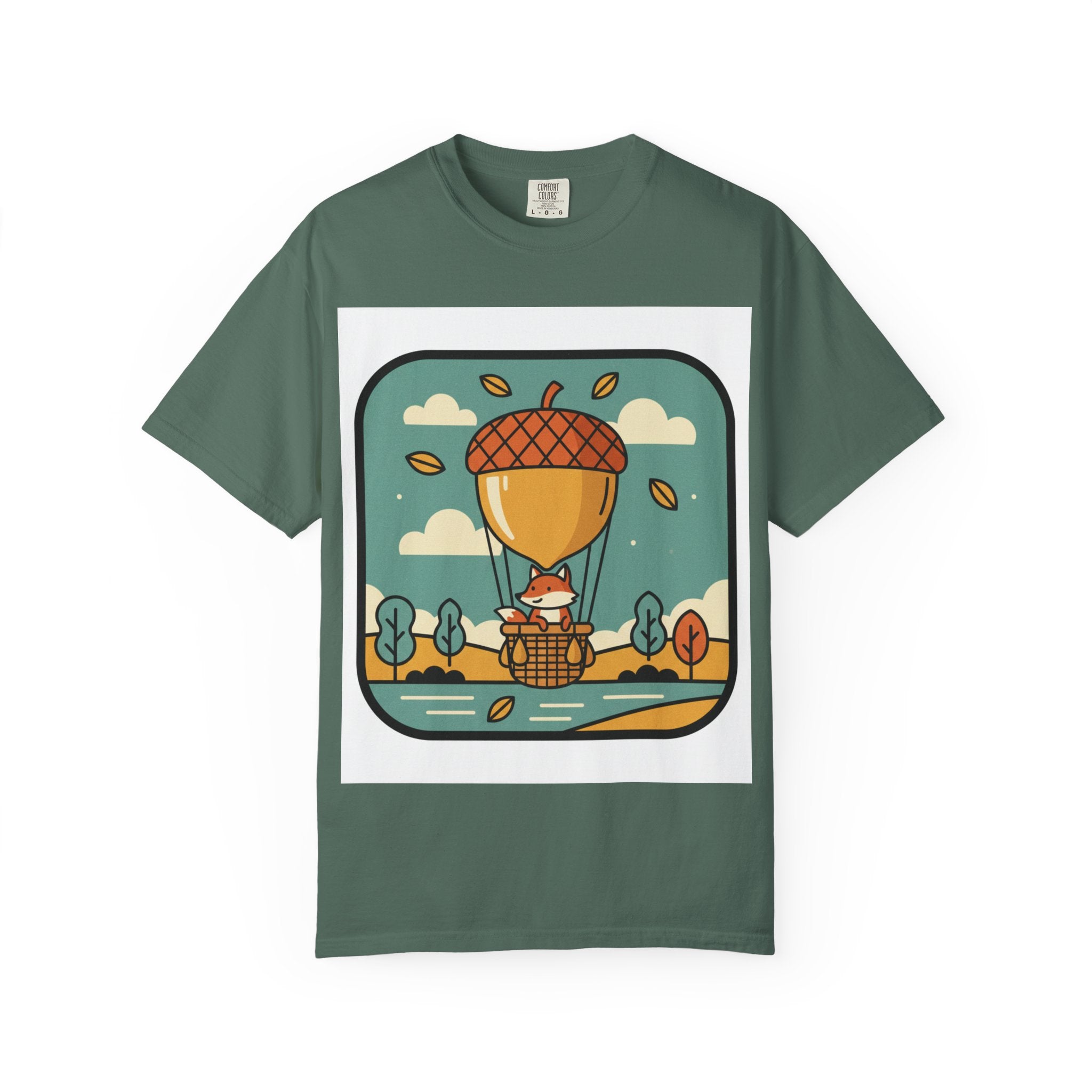 Acorn Hot Air Balloon T-Shirt — Cute Fall Adventure Graphic Tee