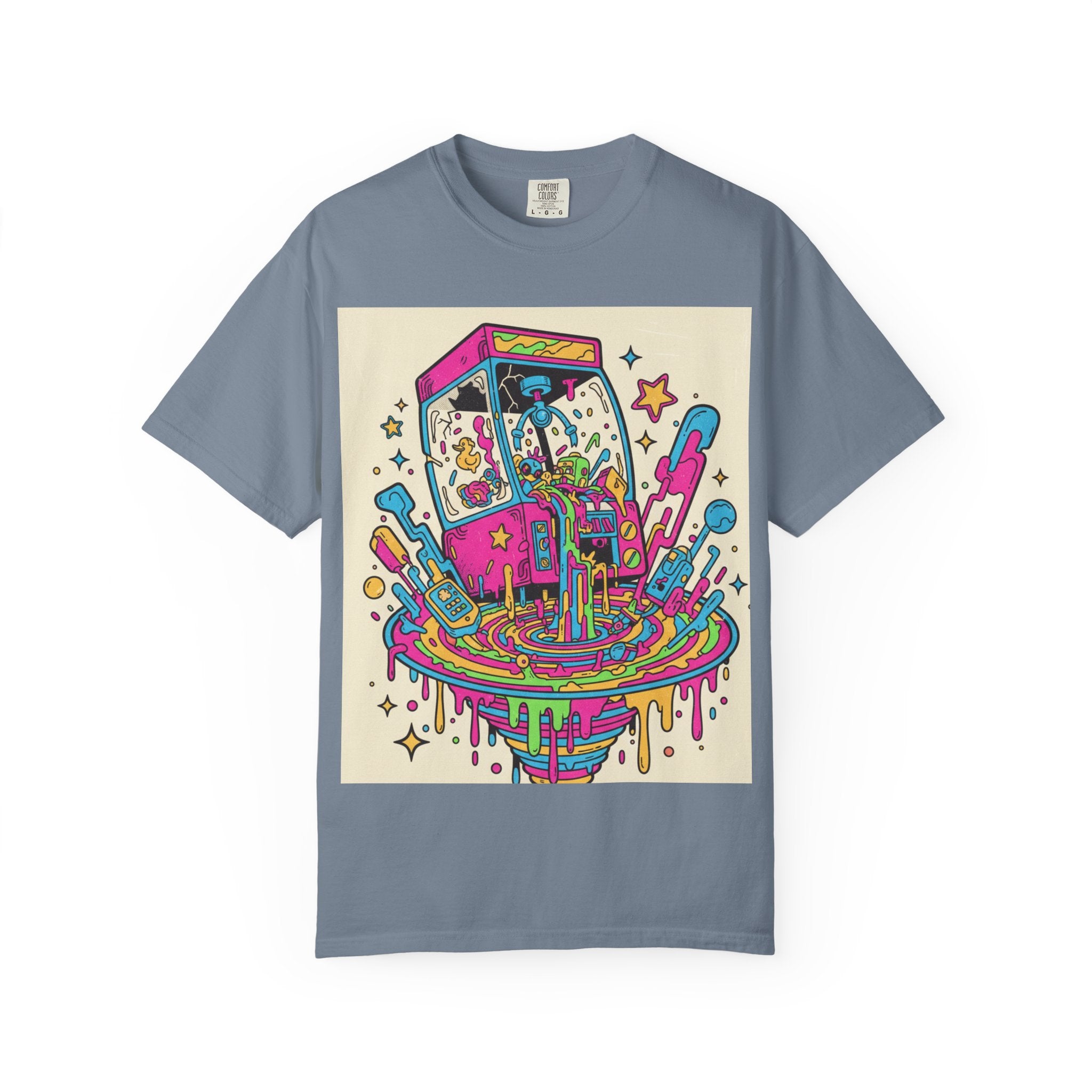 Arcade Vortex T-Shirt — Neon Retro Gaming Drip Tee