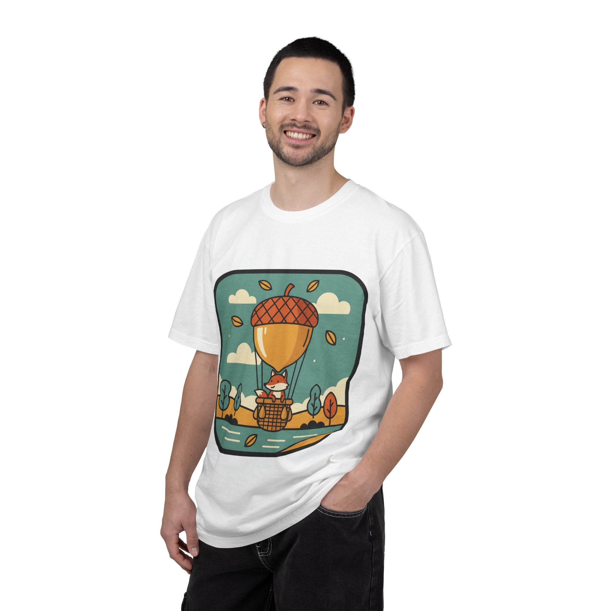 Acorn Hot Air Balloon T-Shirt — Cute Fall Adventure Graphic Tee