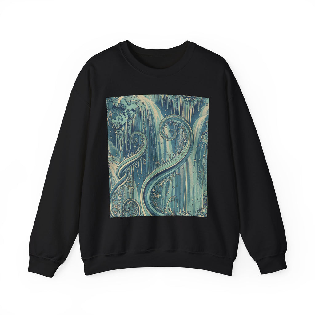 Abstract Ocean Waves Crewneck Sweatshirt