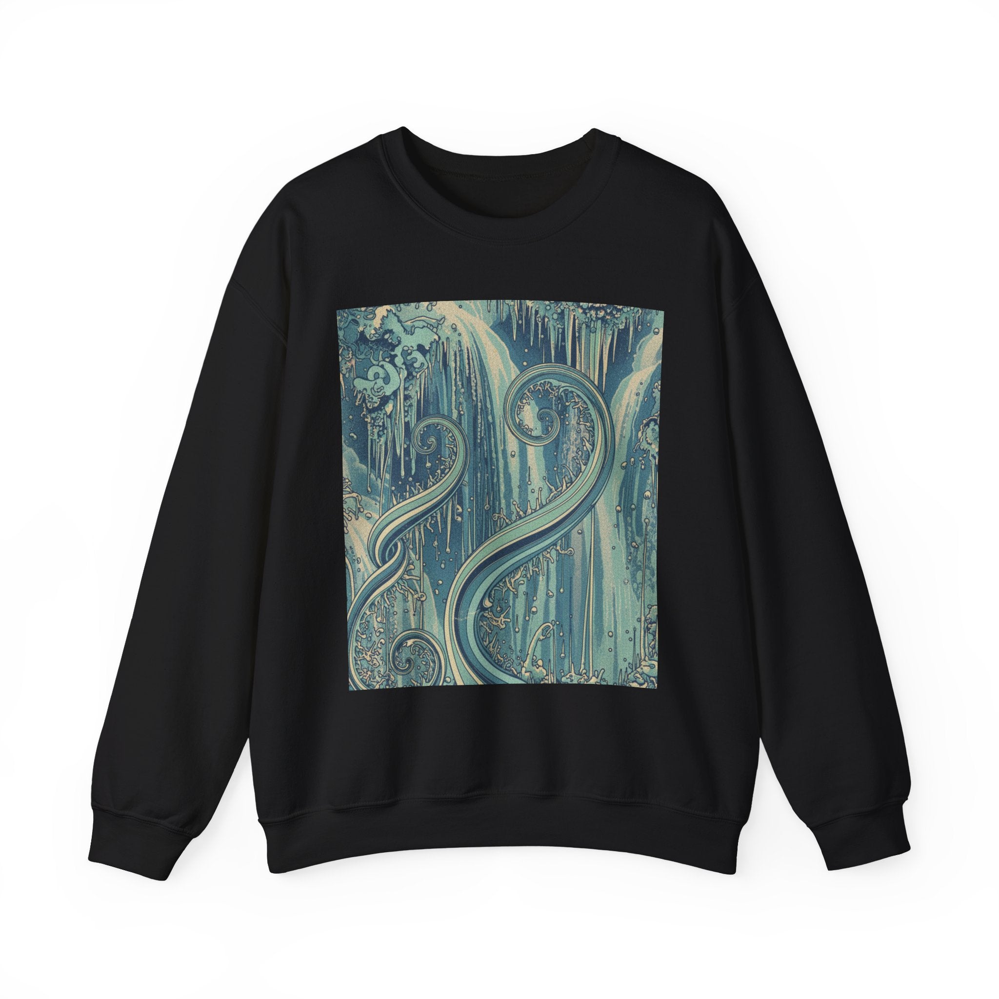 Abstract Ocean Waves Crewneck Sweatshirt