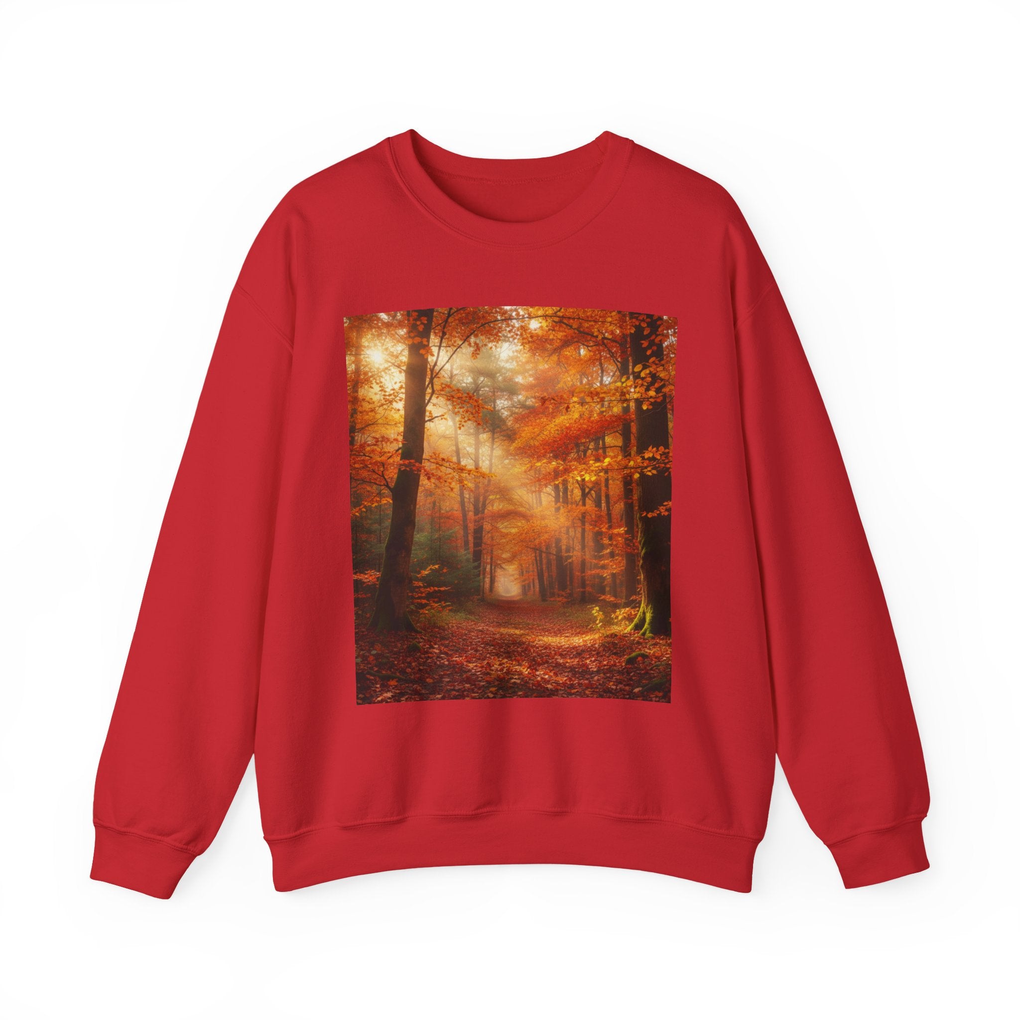 Autumn Forest Crewneck Sweatshirt — Cozy Fall Woodland Scenic Pullover
