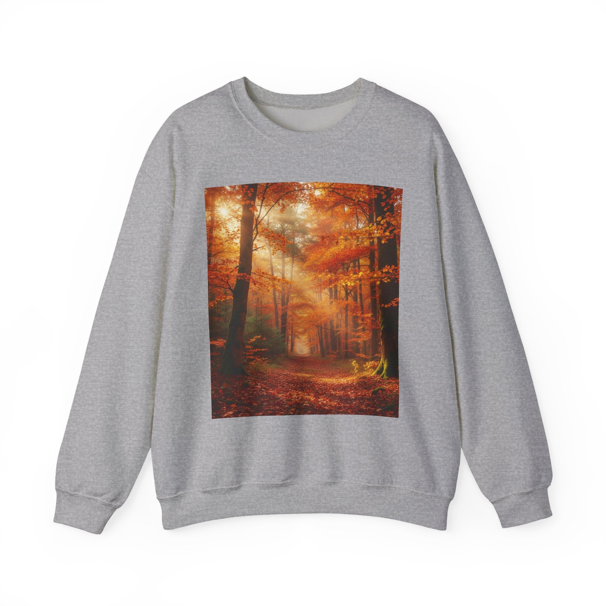 Autumn Forest Crewneck Sweatshirt — Cozy Fall Woodland Scenic Pullover