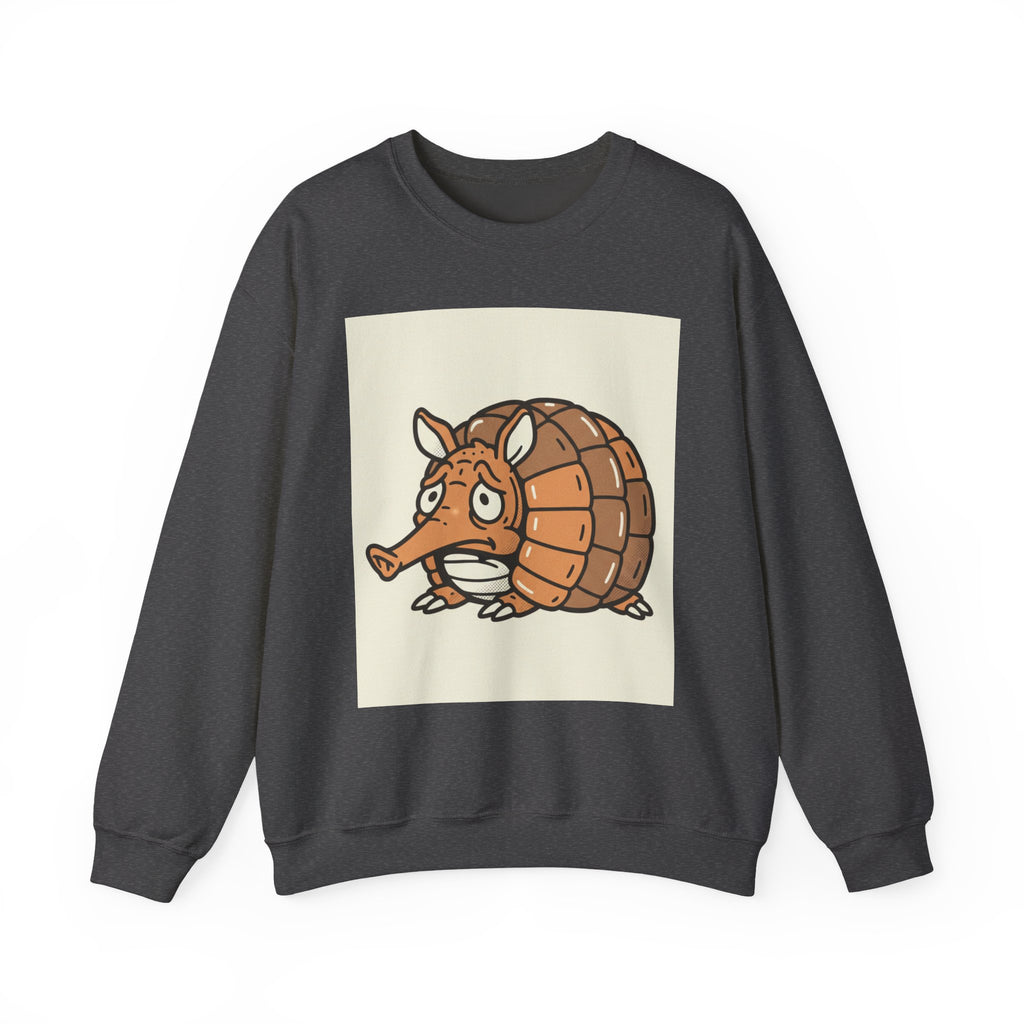 Armadillo Cartoon Crewneck Sweatshirt – Cute Woodland Animal Graphic