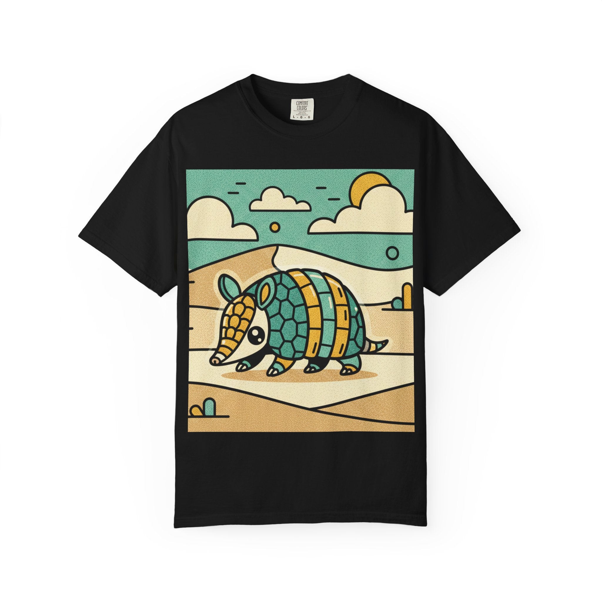 Armadillo Patch Art T-Shirt — Retro Desert Animal Graphic Tee
