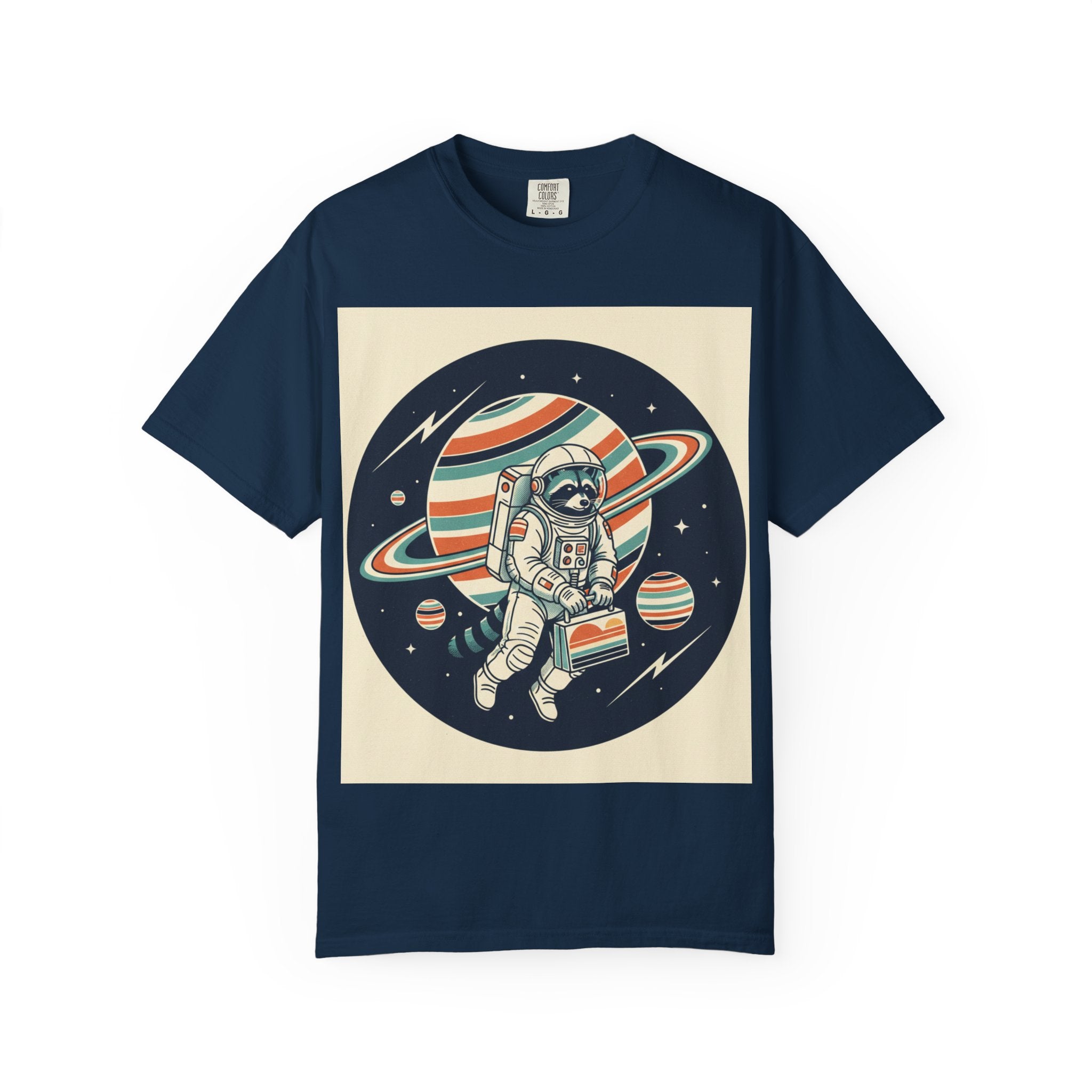 Astronaut Pug Planet T-Shirt — Retro Space Dog Graphic Tee