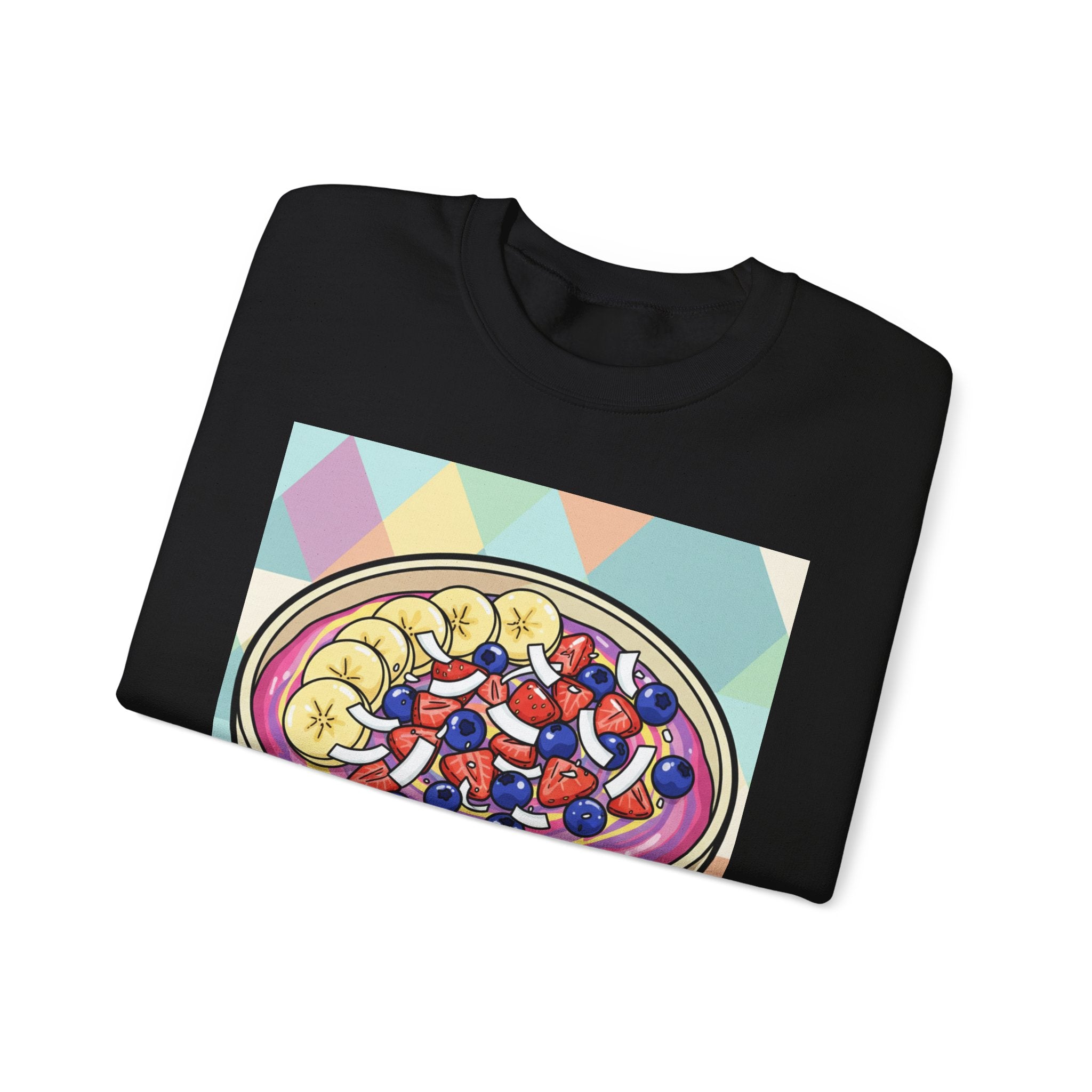 Acai Bowl Graphic Crewneck — Vibrant Smoothie Bowl Illustration Sweatshirt