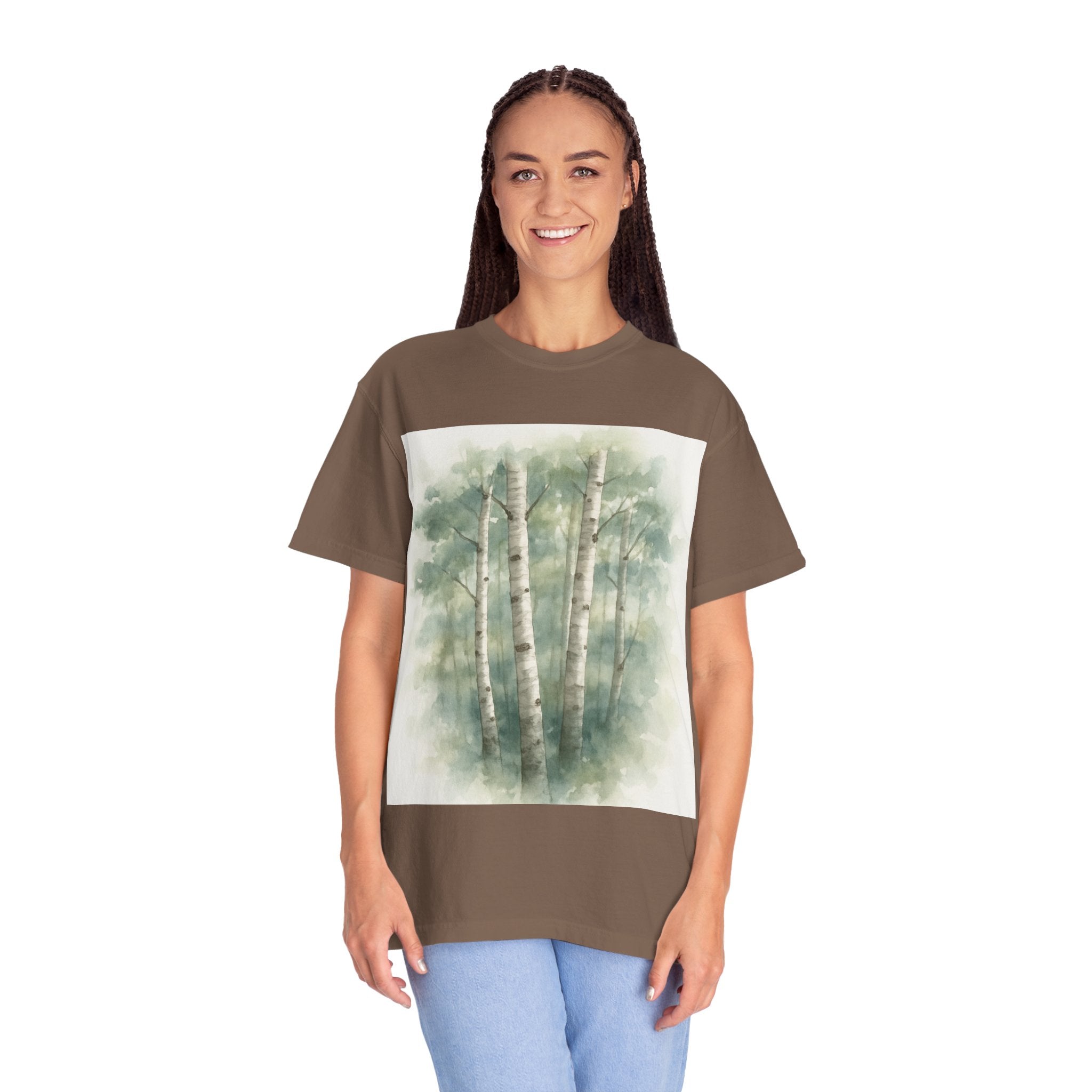 Birch Trees T-shirt | Watercolor Forest Print