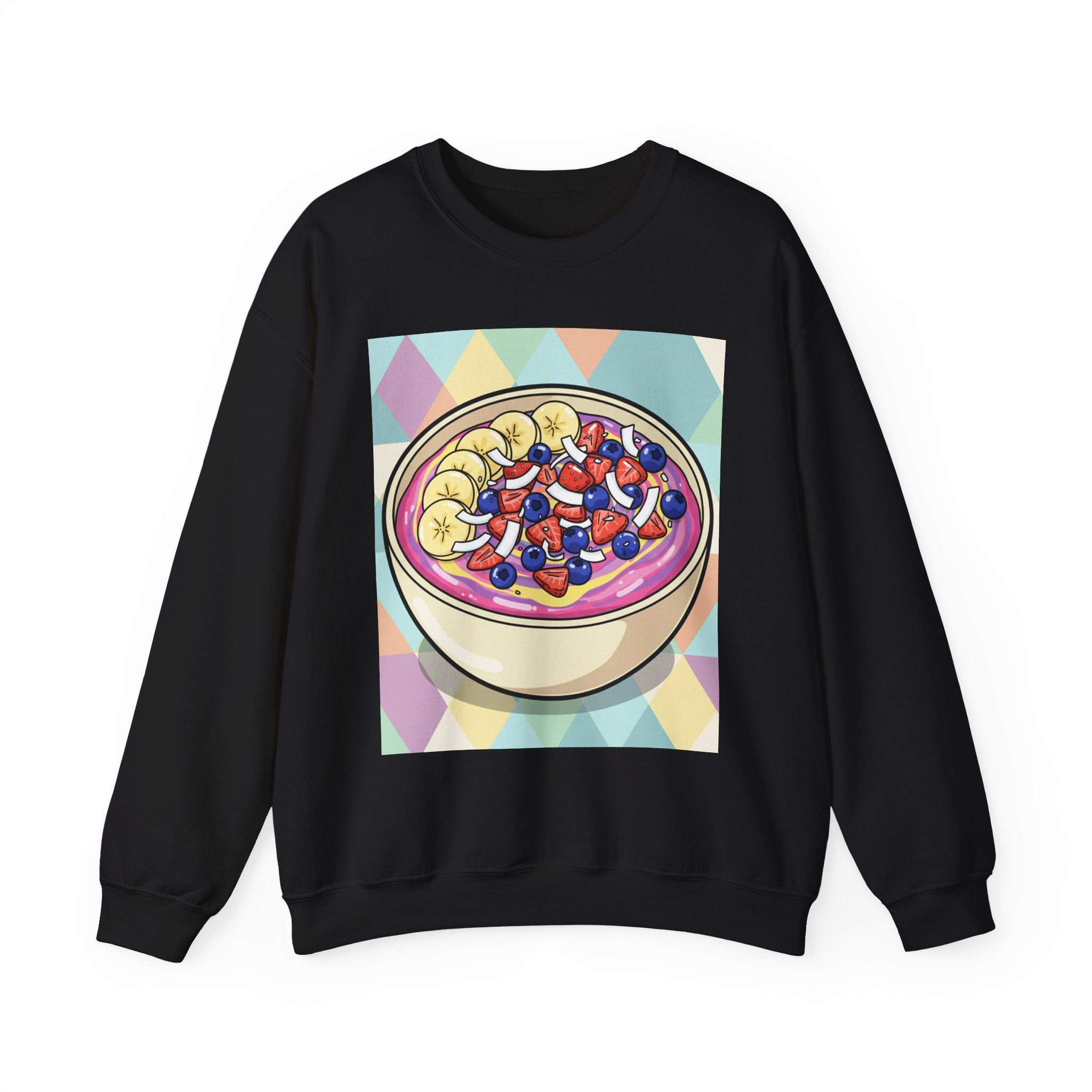 Acai Bowl Graphic Crewneck — Vibrant Smoothie Bowl Illustration Sweatshirt