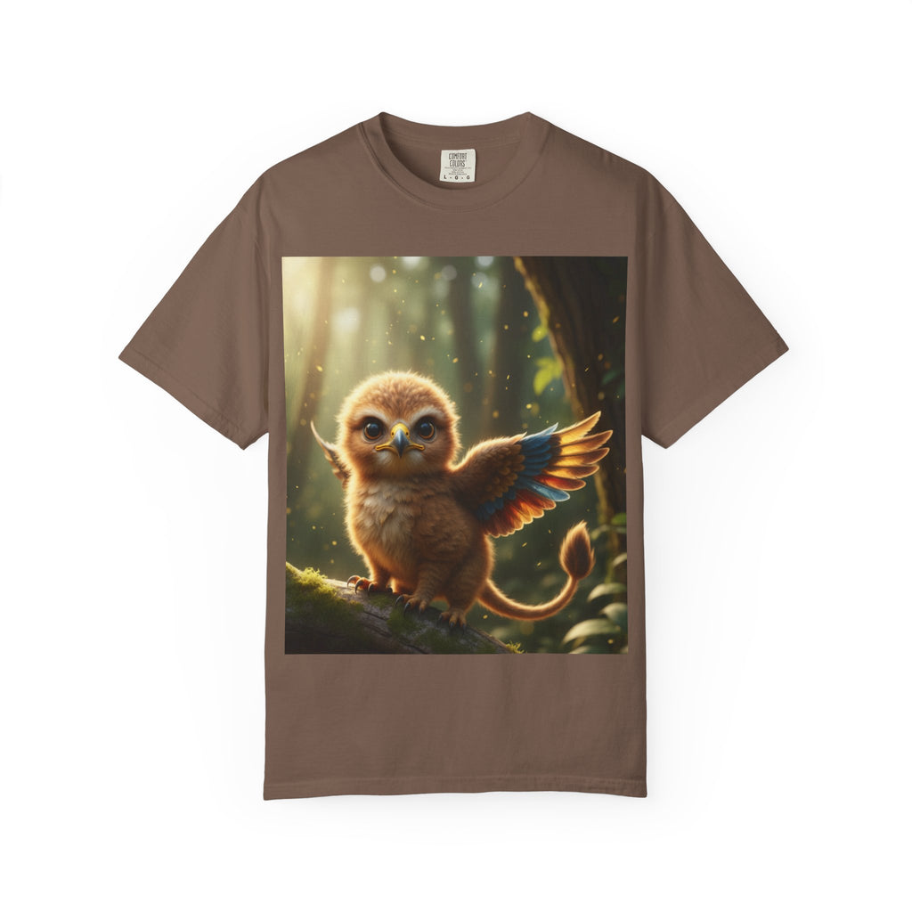 Baby Owl Gryphon Illustration T-Shirt | Forest Fantasy Art