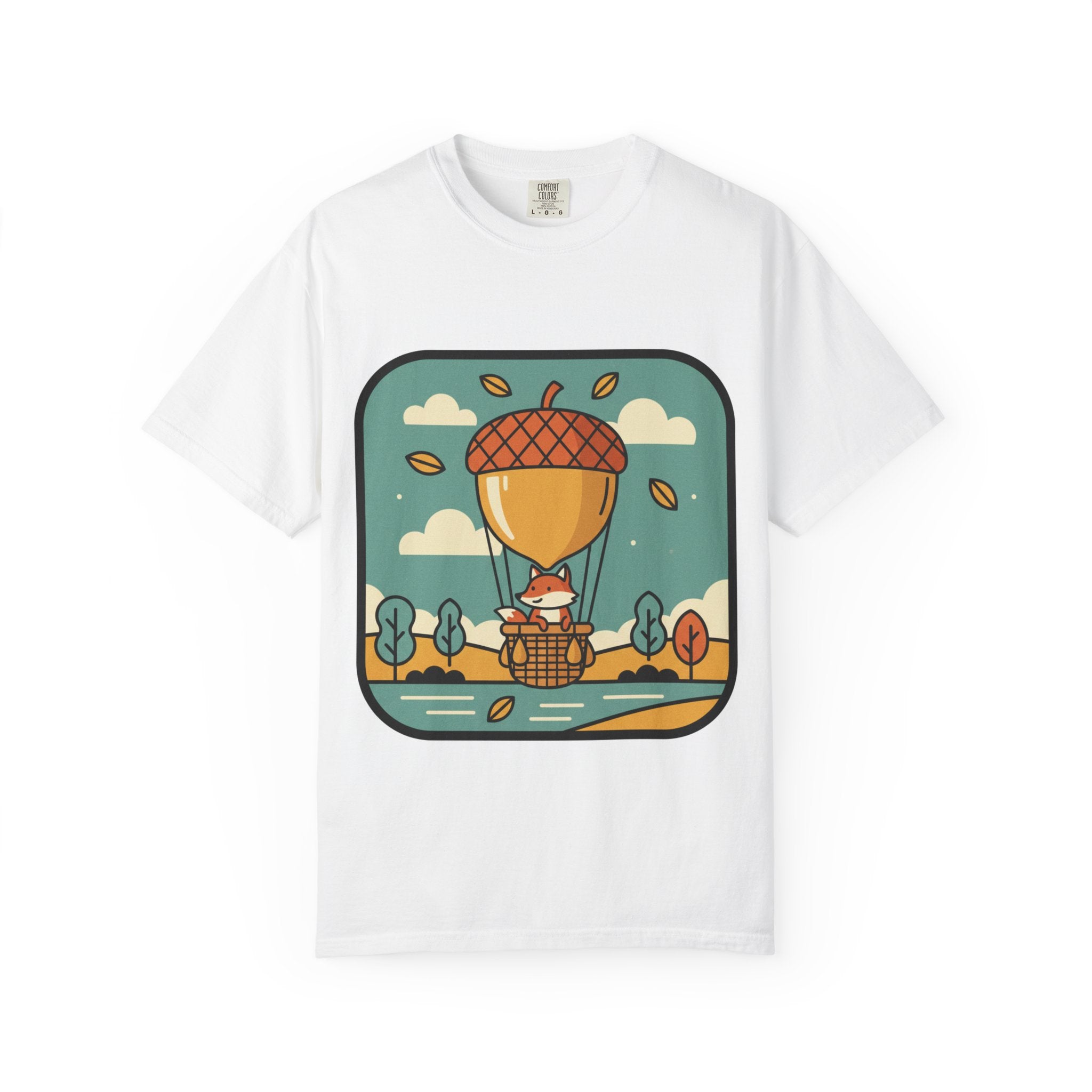 Acorn Hot Air Balloon T-Shirt — Cute Fall Adventure Graphic Tee