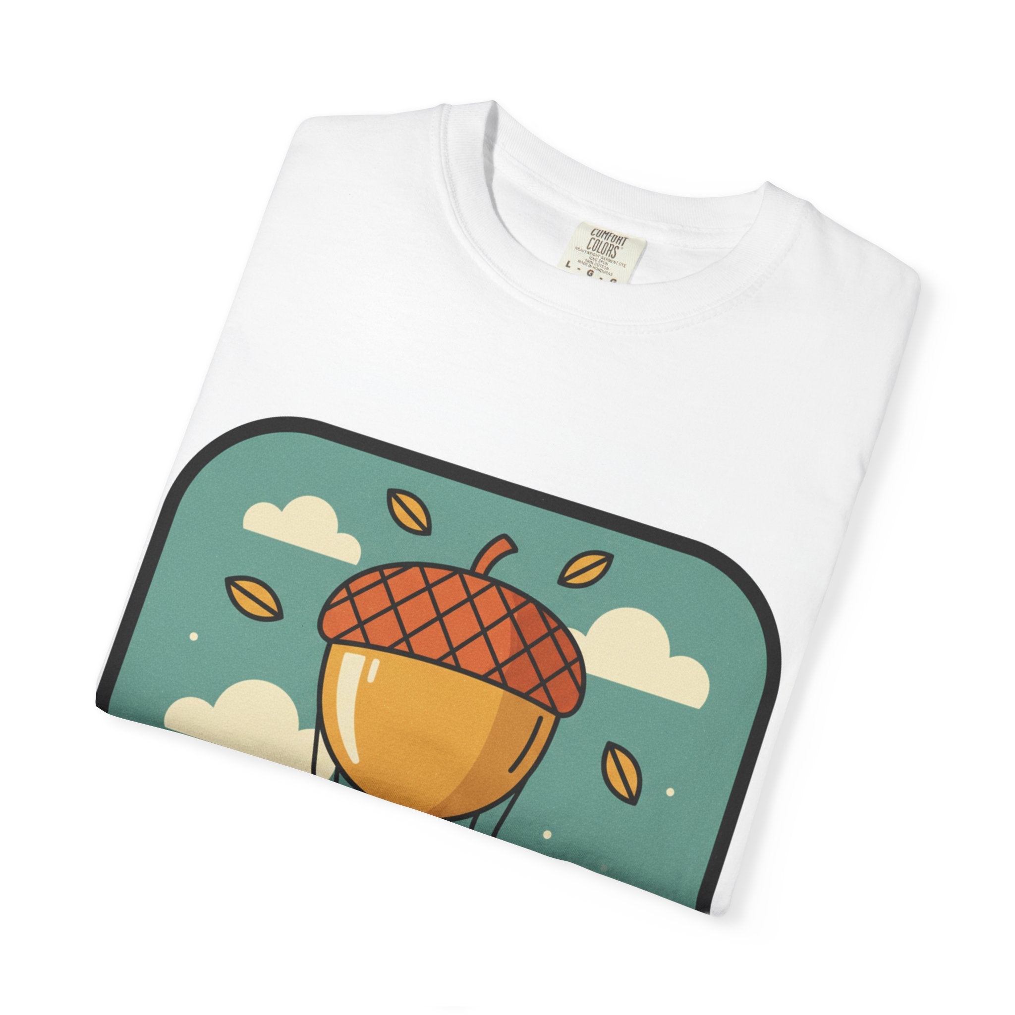 Acorn Hot Air Balloon T-Shirt — Cute Fall Adventure Graphic Tee