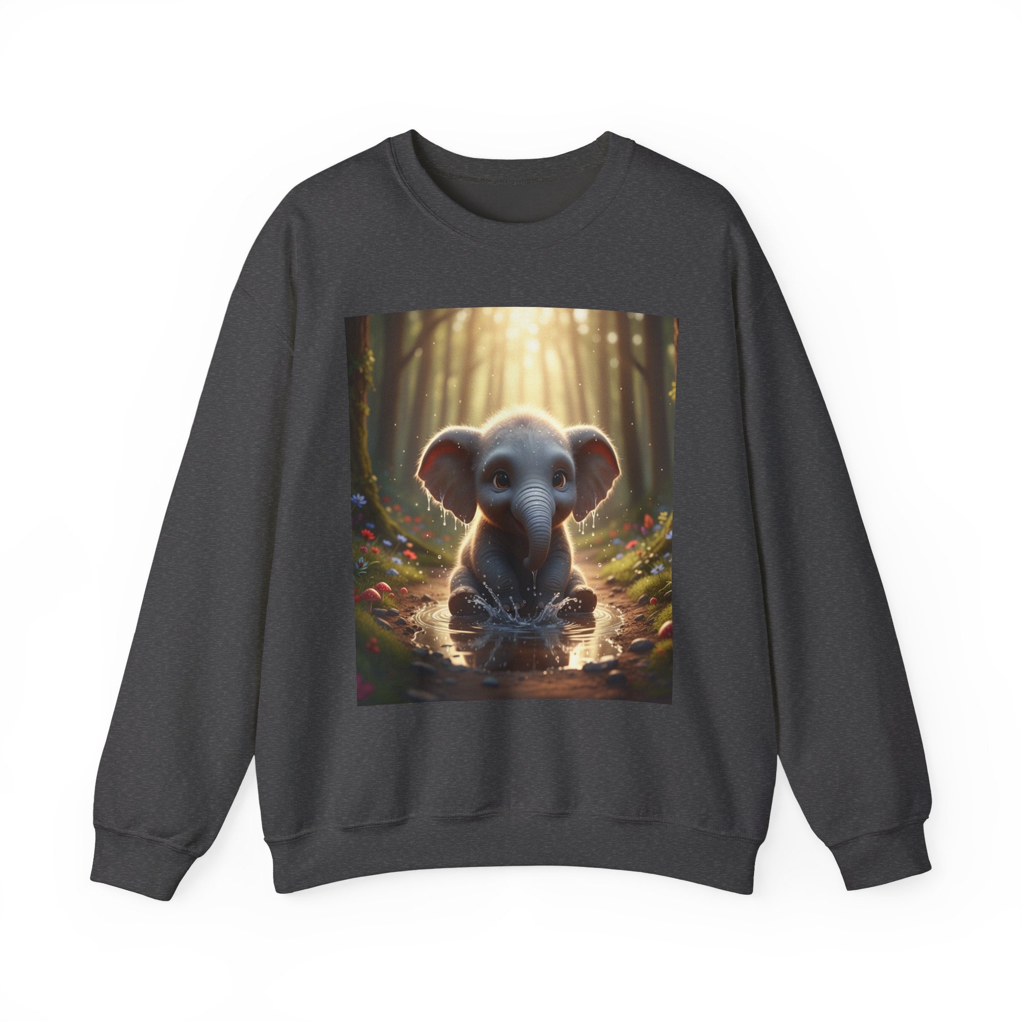 Baby Elephant in Forest sweatshirt | Cute Woodland Animal Crewneck