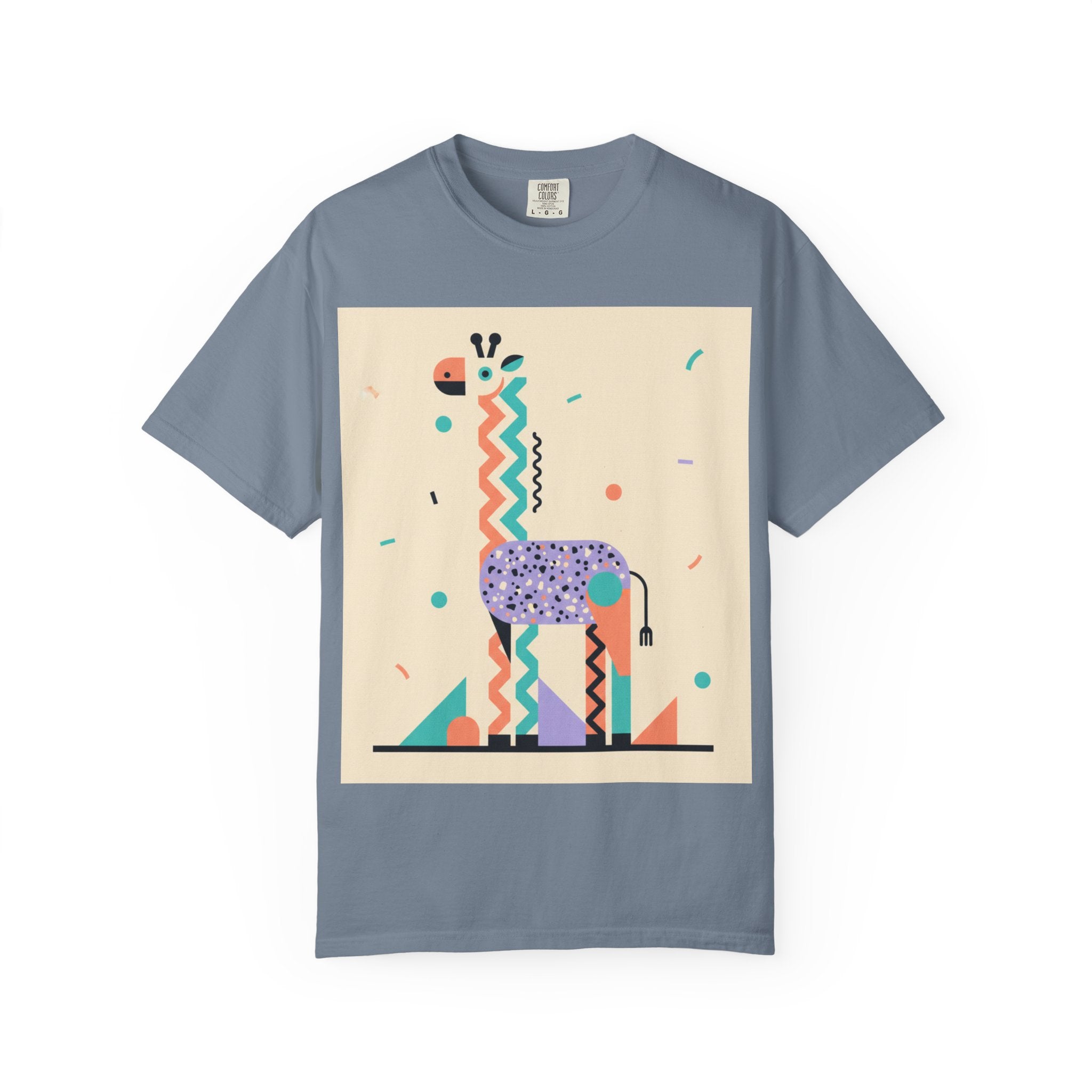 Abstract Giraffe Graphic T-Shirt — Colorful Geometric Animal Art