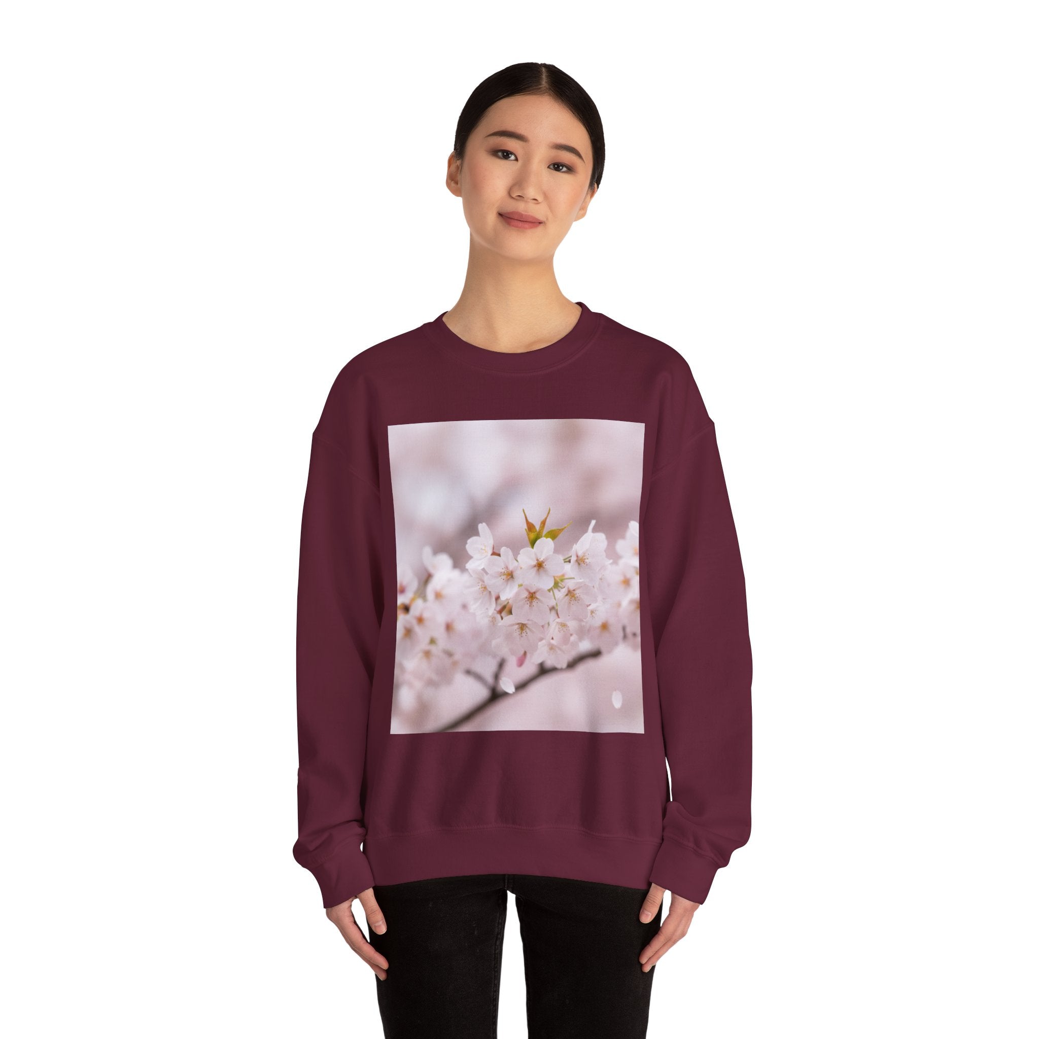 Cherry Blossom Photo Sweatshirt | Soft Pink Floral Crewneck