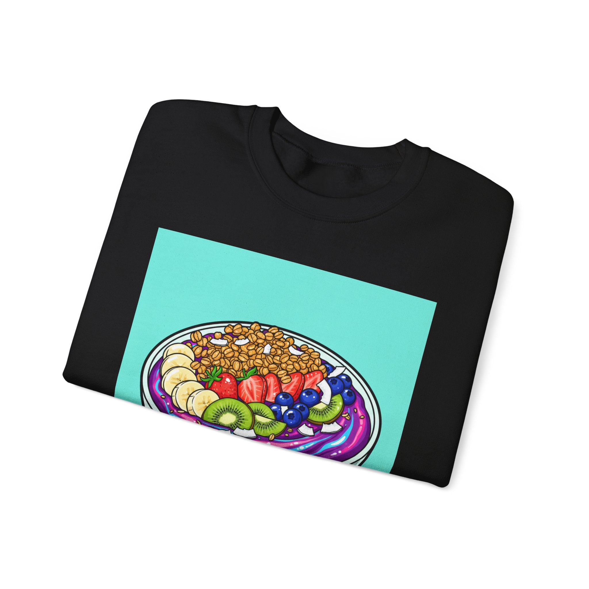 Acai Bowl Crewneck Sweatshirt — Colorful Smoothie Bowl Graphic Pullover