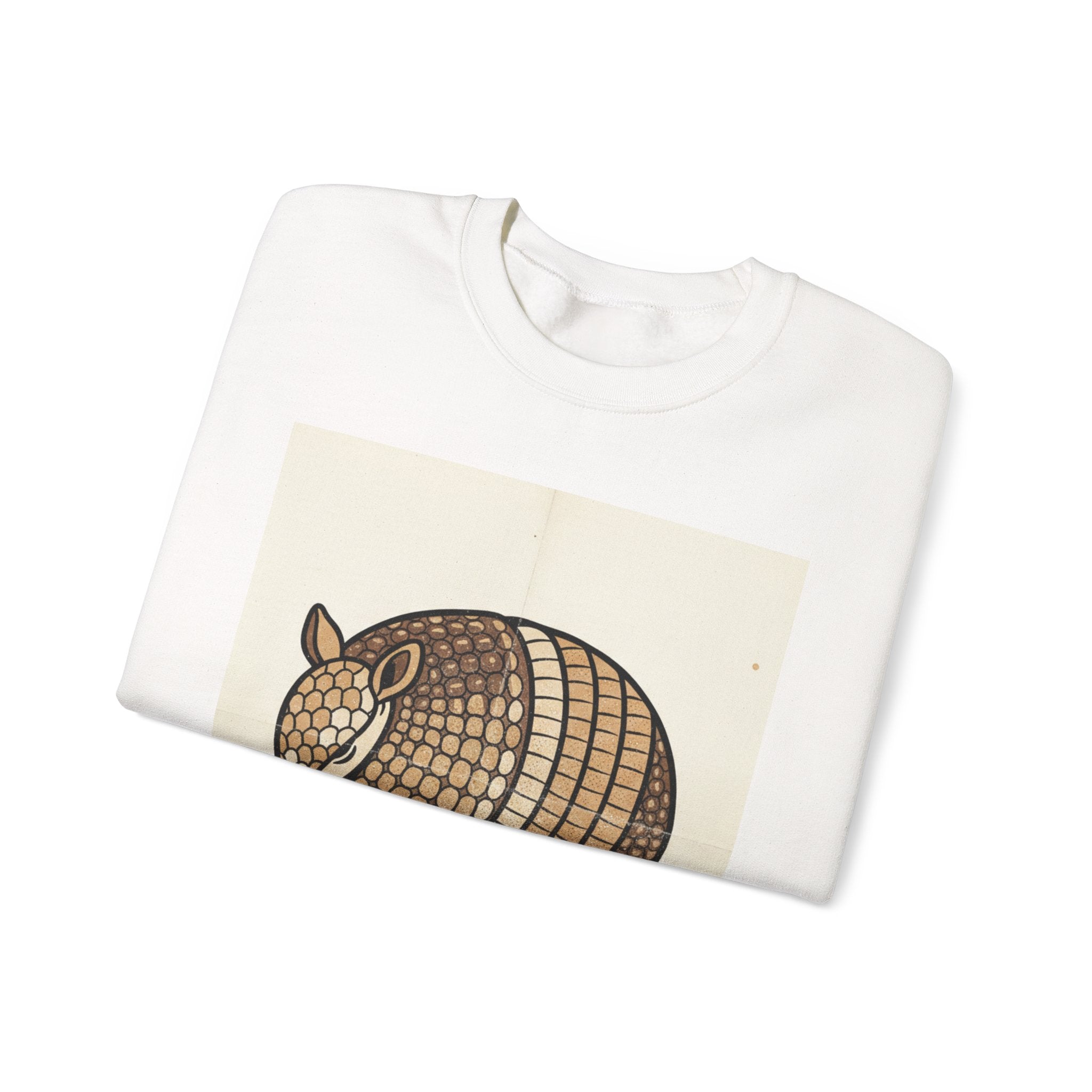 Armadillo Graphic Sweatshirt — Cute Retro Armadillo Illustration Crewneck
