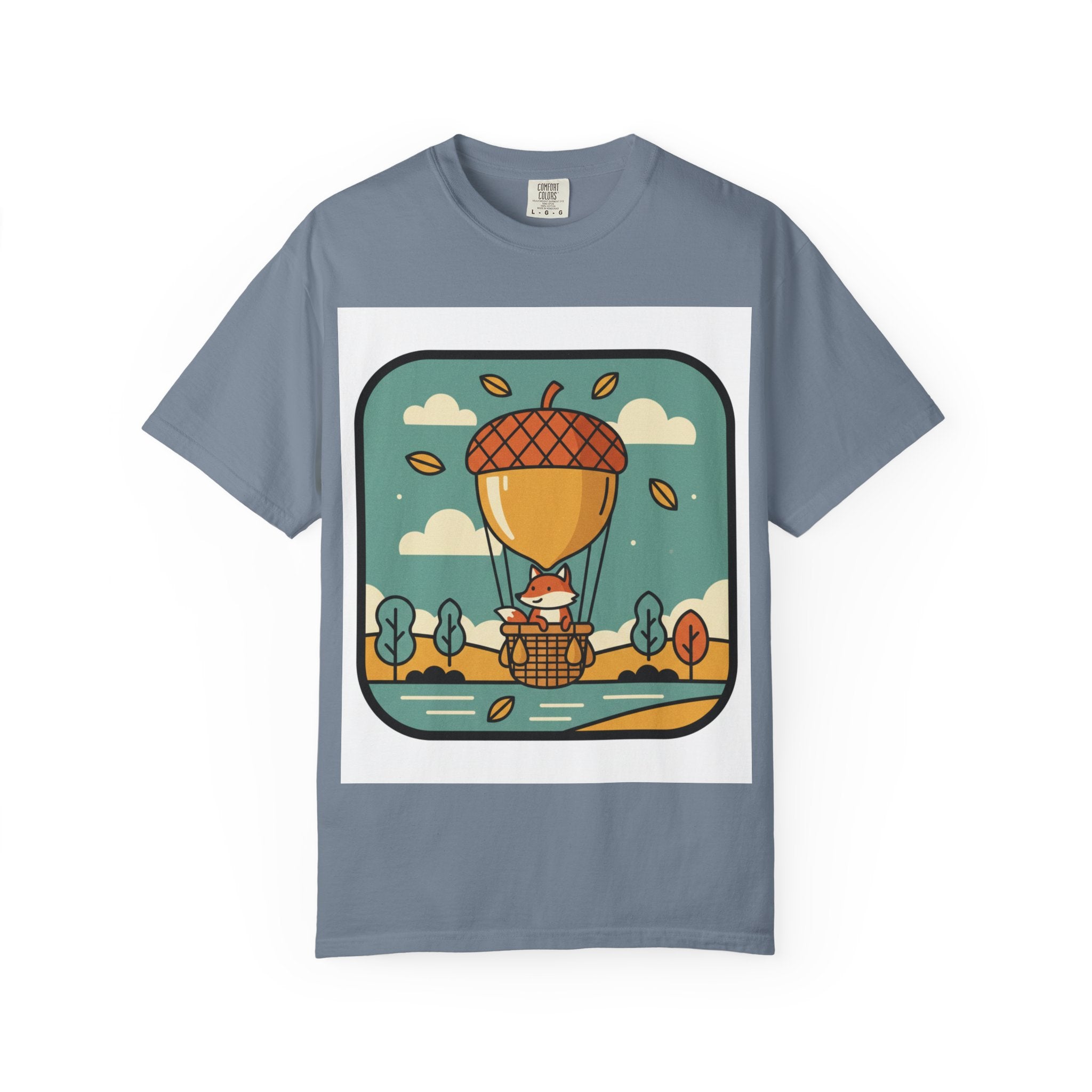 Acorn Hot Air Balloon T-Shirt — Cute Fall Adventure Graphic Tee