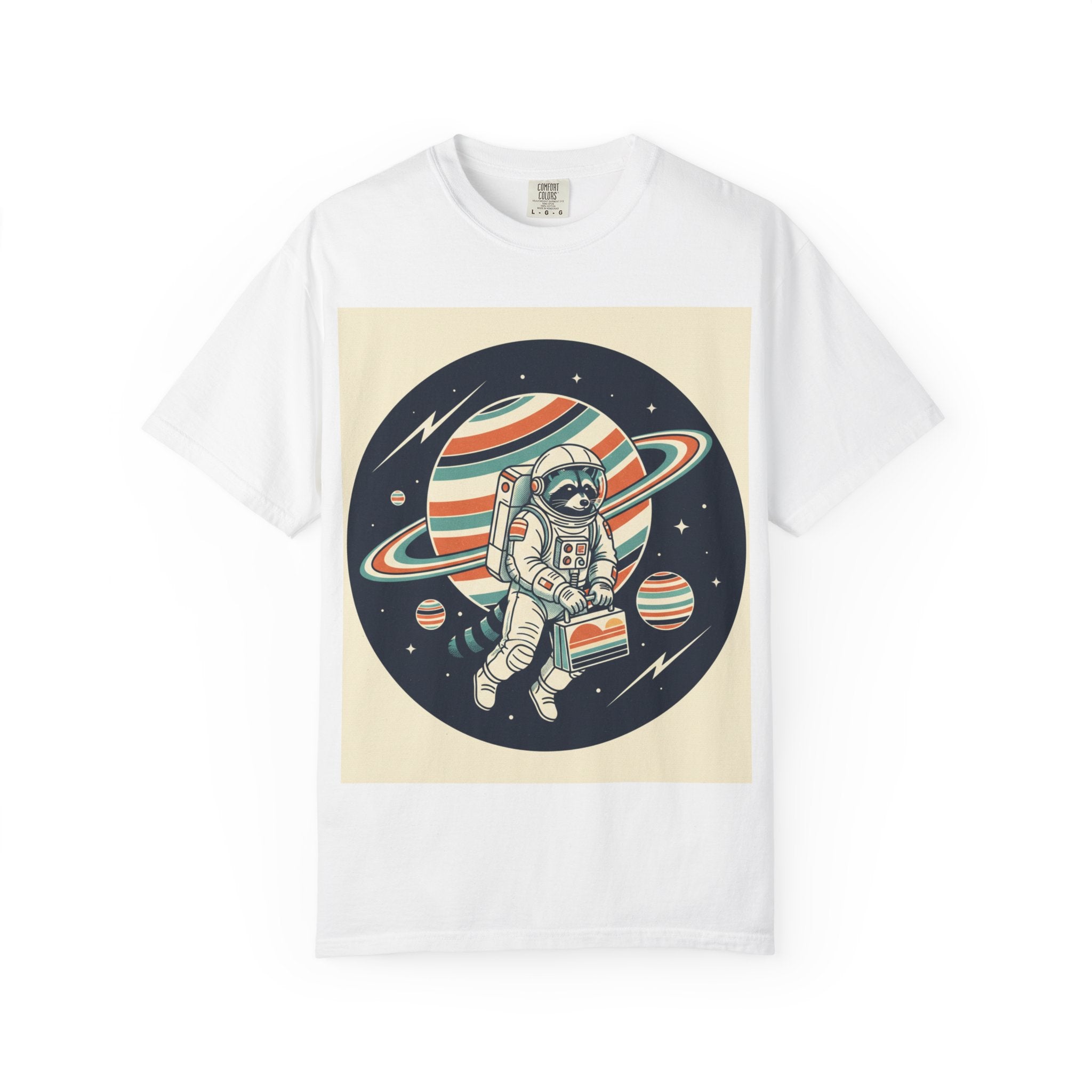 Astronaut Pug Planet T-Shirt — Retro Space Dog Graphic Tee